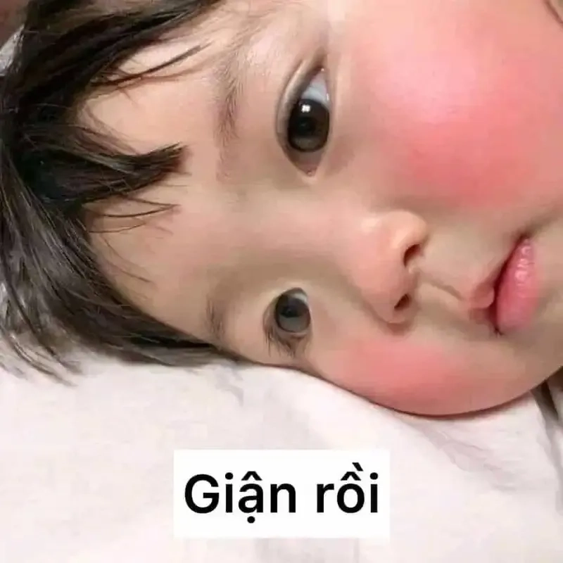 Meme giận dỗi cute, đáng yêu nhưng cũng cực kỳ hài hước và dễ thương.