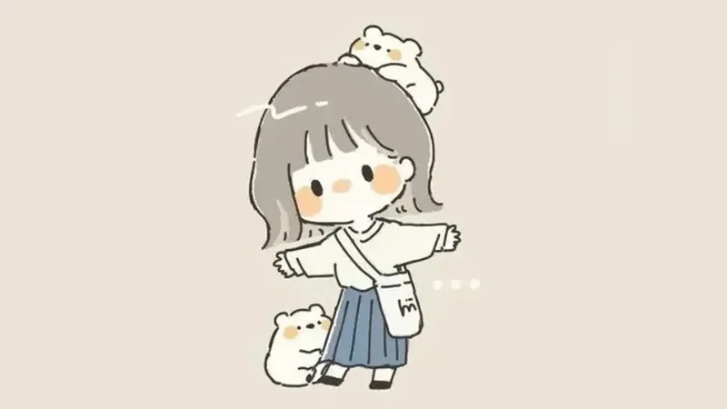 Dễ thương cute anime chibi nữ, sự lựa chọn hoàn hảo cho avatar.