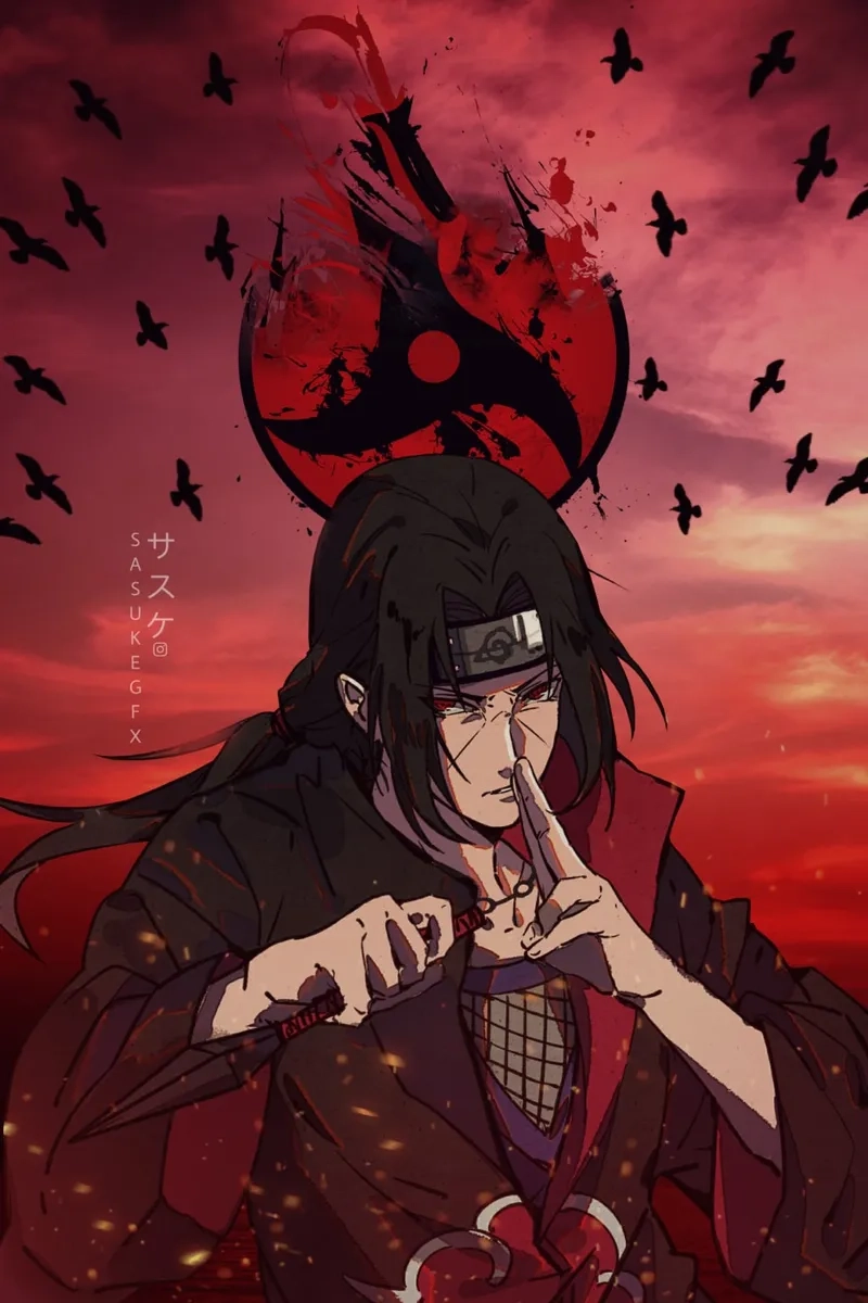 Ảnh đẹp Uchiha Itachi sẽ mang đến cho bạn cái nhìn sâu sắc về sức mạnh và biểu cảm đặc trưng của nhân vật này.