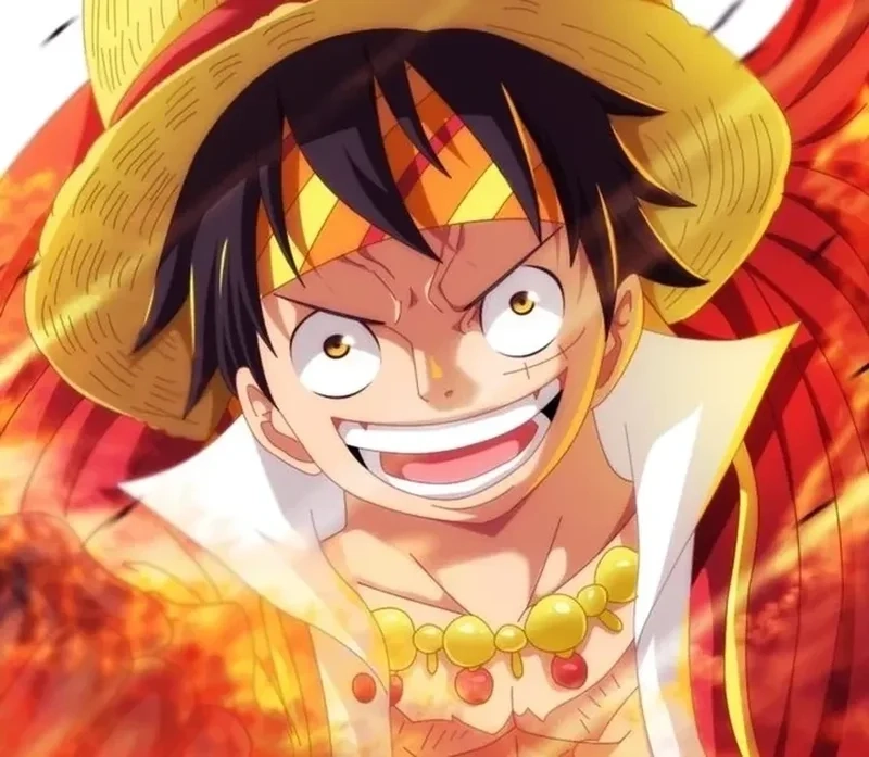 Avatar Luffy haki mũ rơm thể hiện sức mạnh vô địch và chiến đấu kiên cường.