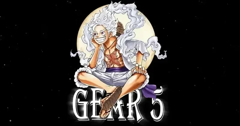 Luffy Gear 5 cực ngầu, mang đến sức mạnh và phong thái chiến binh đích thực.