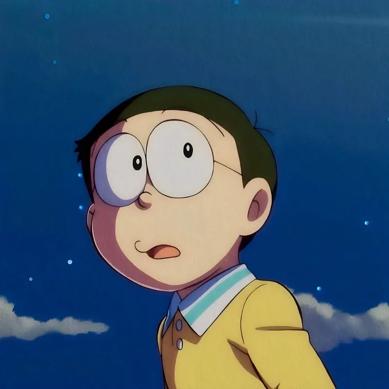 Hình ảnh Nobita cute luôn dễ dàng chinh phục trái tim của người xem với vẻ ngoài ngọt ngào và dễ mến.