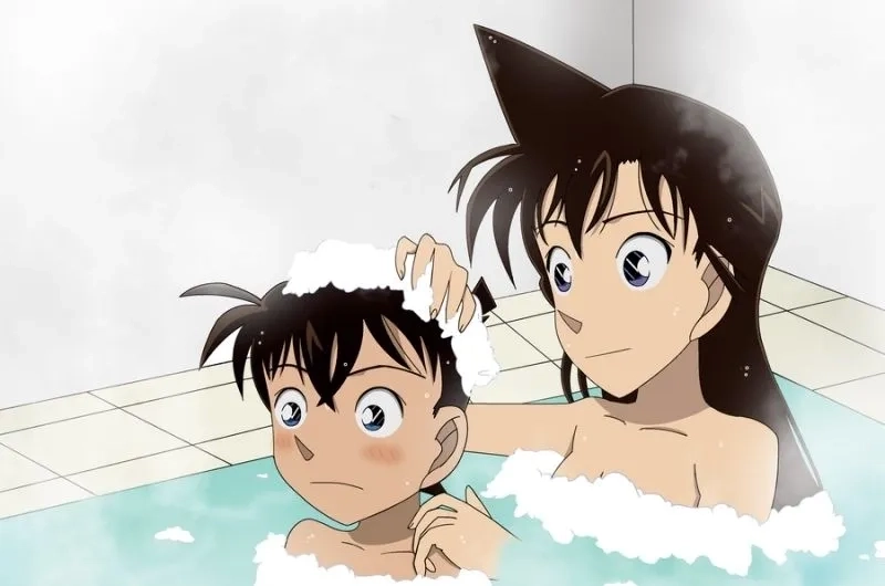 Hình Shinichi và Ran cute, ghi lại những khoảnh khắc ngọt ngào.