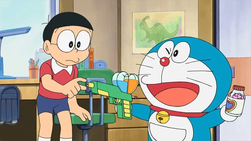 Hình Doraemon và Nobita cute là biểu tượng của tình bạn dễ thương và luôn khiến người xem cảm thấy vui vẻ.