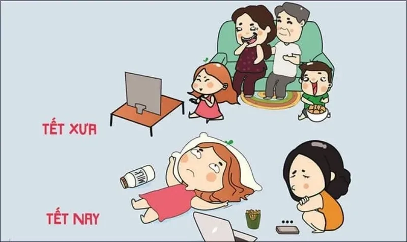 Meme avatar Tết vui nhộn, sáng tạo, mang lại không khí lễ hội.