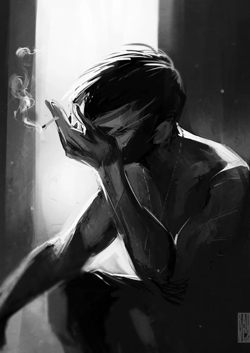 Avatar nam buồn cô đơn dưới ánh đèn