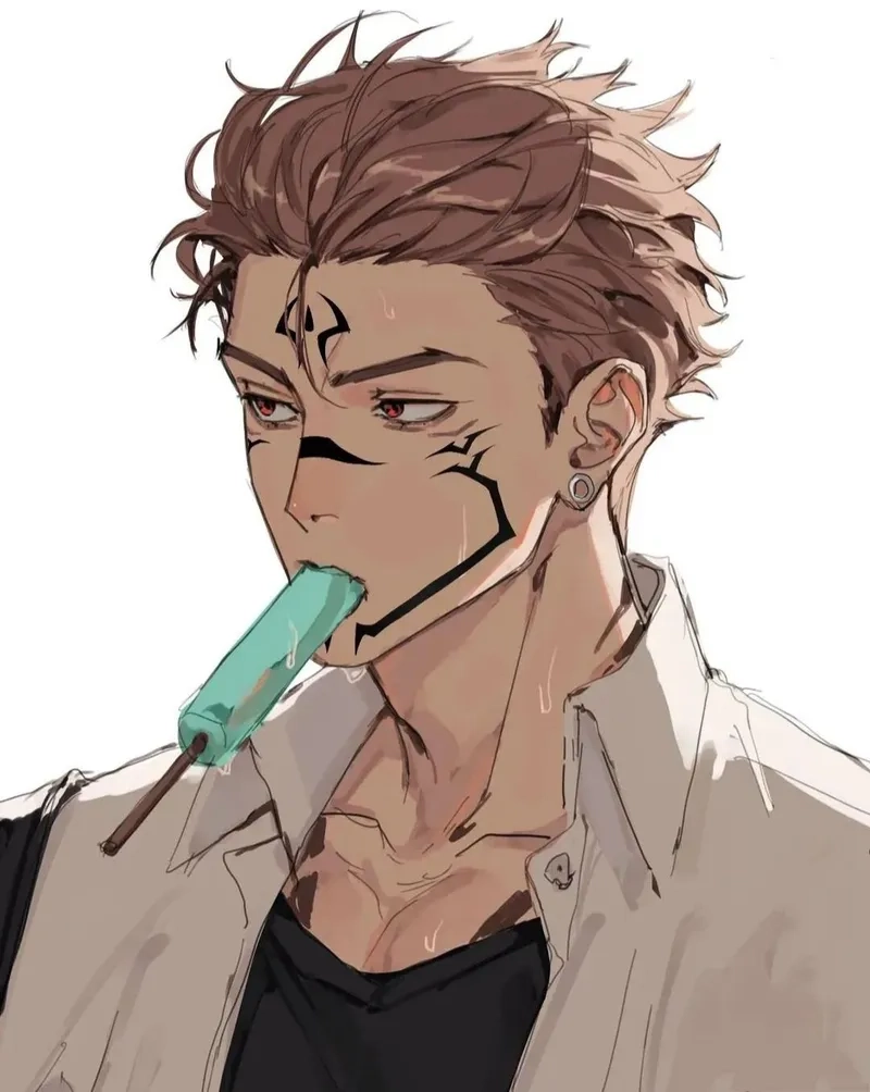 Avatar Sukuna đen trắng tối giản