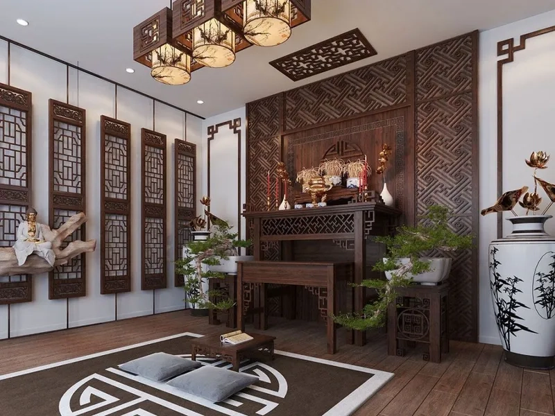 Bố trí phòng thờ đẹp mang bình an