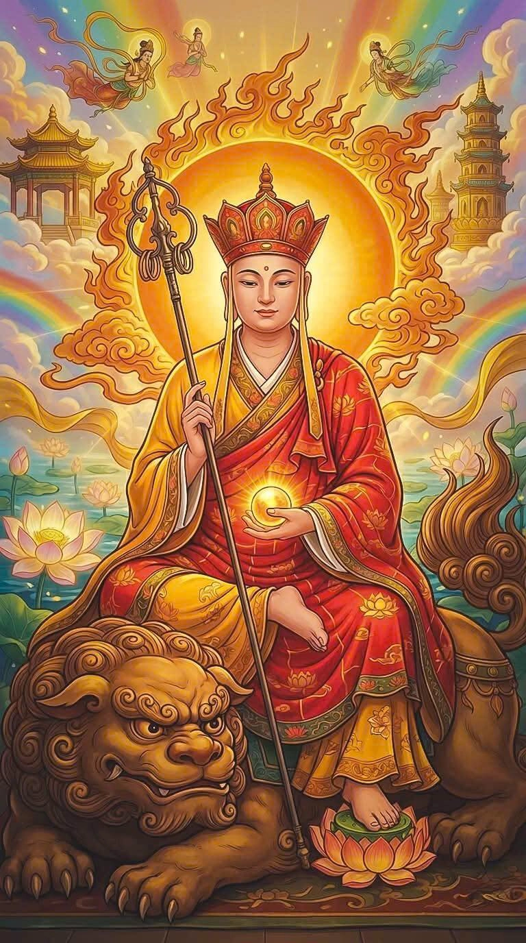 Hình Ngài Địa Tạng từ bi độ thế chúng