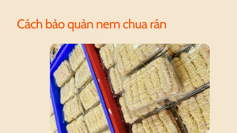 Hộp nhựa bảo quản nem chua rán sống trong ngăn đá tủ lạnh