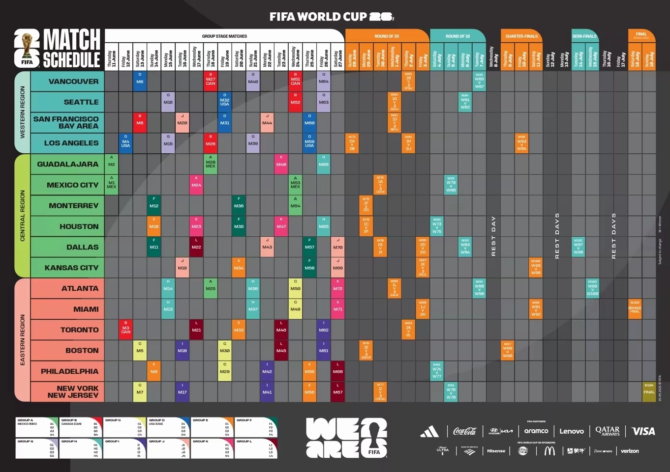Lịch thi đấu World Cup 2026 Cập nhật mới nhất + Lịch thi đấu bóng đá worlcup 2026