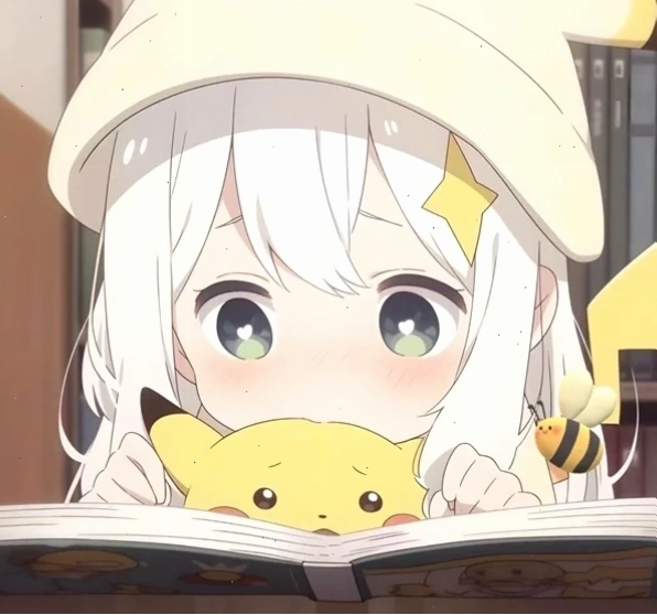 Ảnh chibi nữ cute với đôi mắt to tròn và biểu cảm đáng yêu