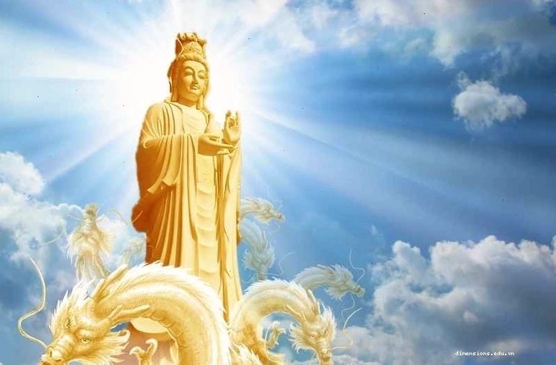 Ảnh Phật Quan Âm Bồ Tát ngồi trên đài sen