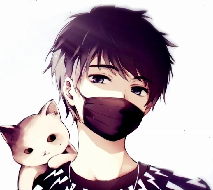 Anime nam lạnh lùng với trang phục tối màu và biểu cảm trầm tư