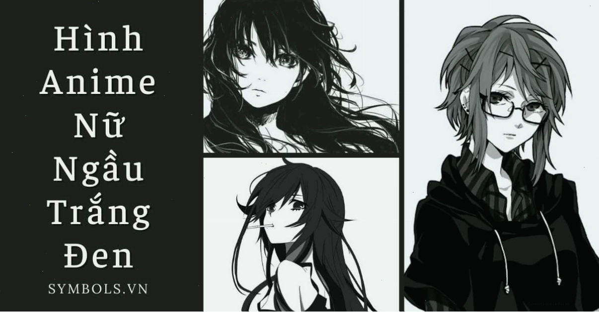 Anime nữ ngầu trắng đen buồn tuyệt đẹp, đôi mắt đầy nhục cảm và nét vẽ tỉ mỉ