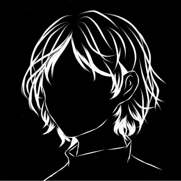 Avatar anime đen trắng dễ thương
