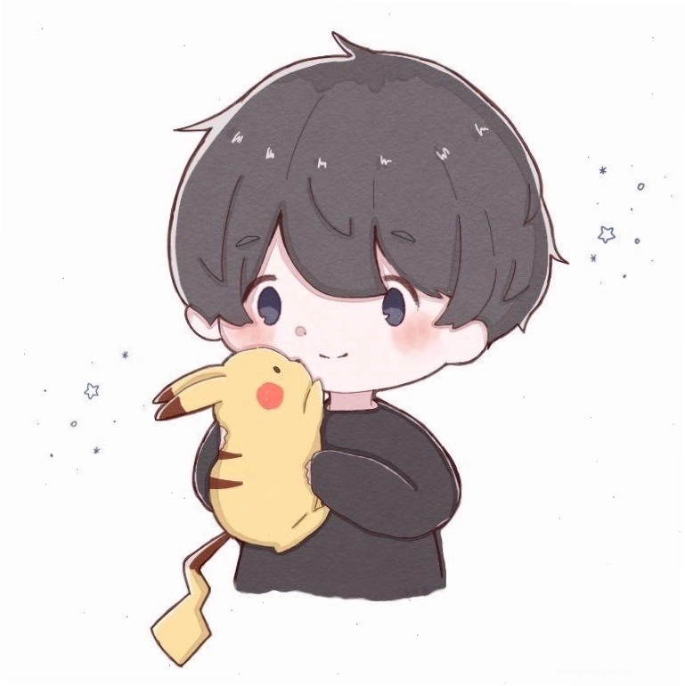Avatar anime nam chibi dễ thương với ánh sáng lung linh