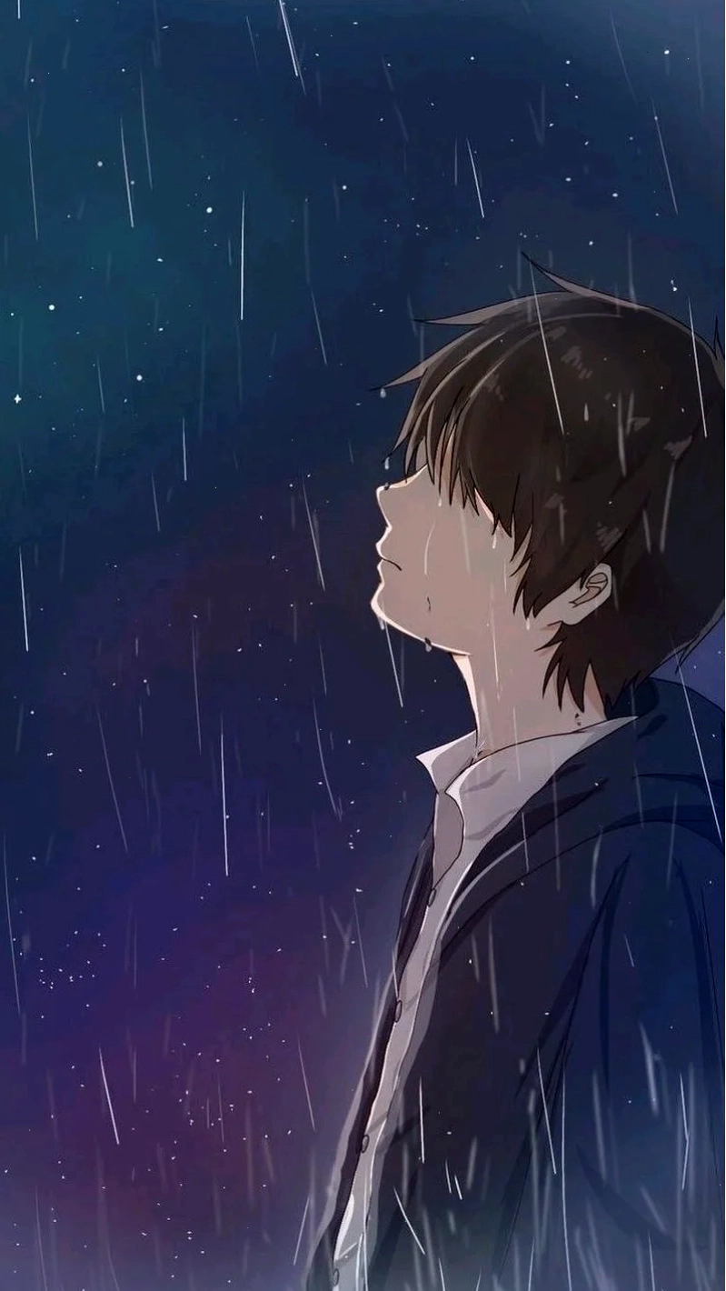 Avatar anime nữ thể hiện nỗi buồn man mác với hiệu ứng ánh sáng
