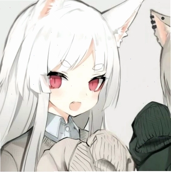 Avatar anime nữ tóc trắng quyến rũ trong tông màu đen trắng
