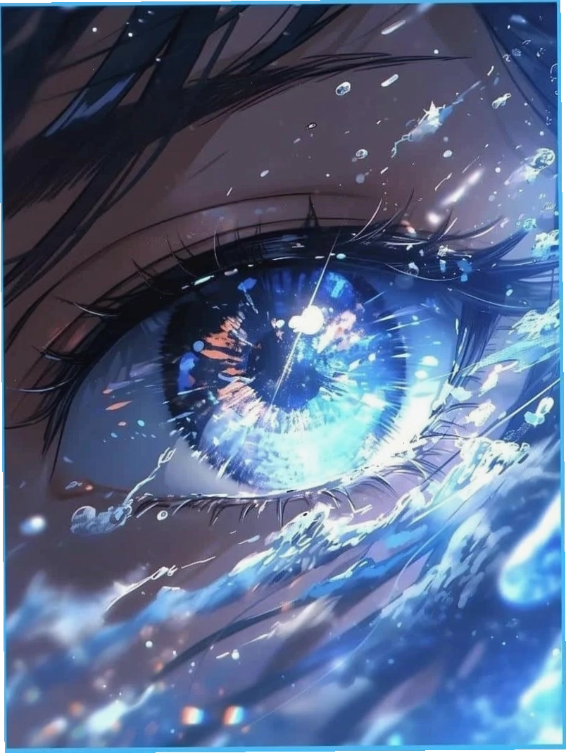 Avatar anime nữ với đôi mắt phát sáng màu tím bí ẩn