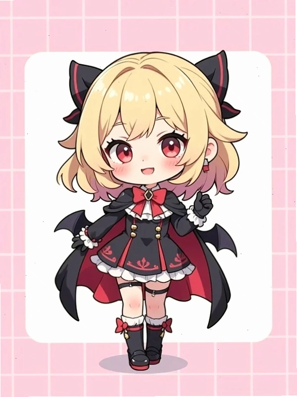 Avatar chibi nữ cute màu xanh dương dịu mát