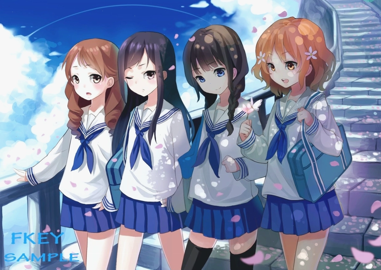 Avatar nhóm anime nữ 4 người