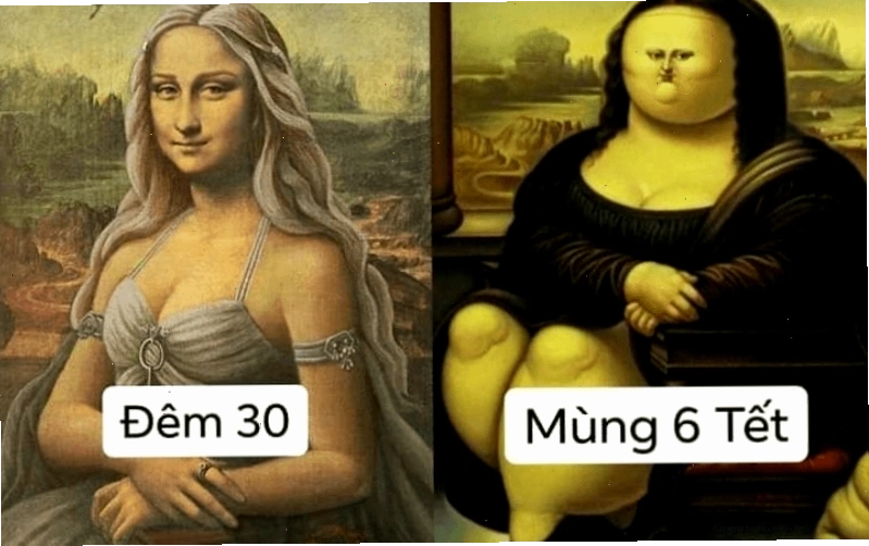 Biểu cảm hài hước của meme Tết