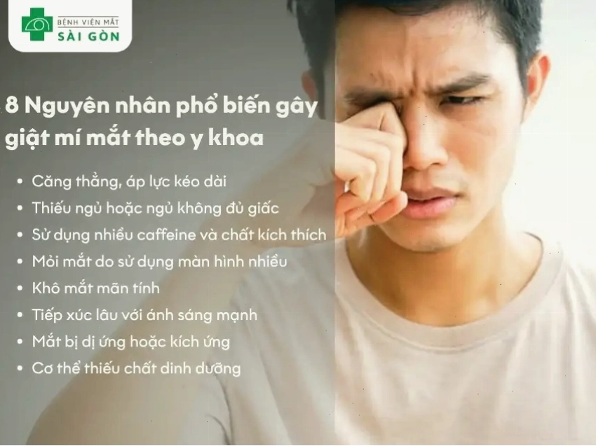 Biểu đồ các nguyên nhân gây giật mí mắt