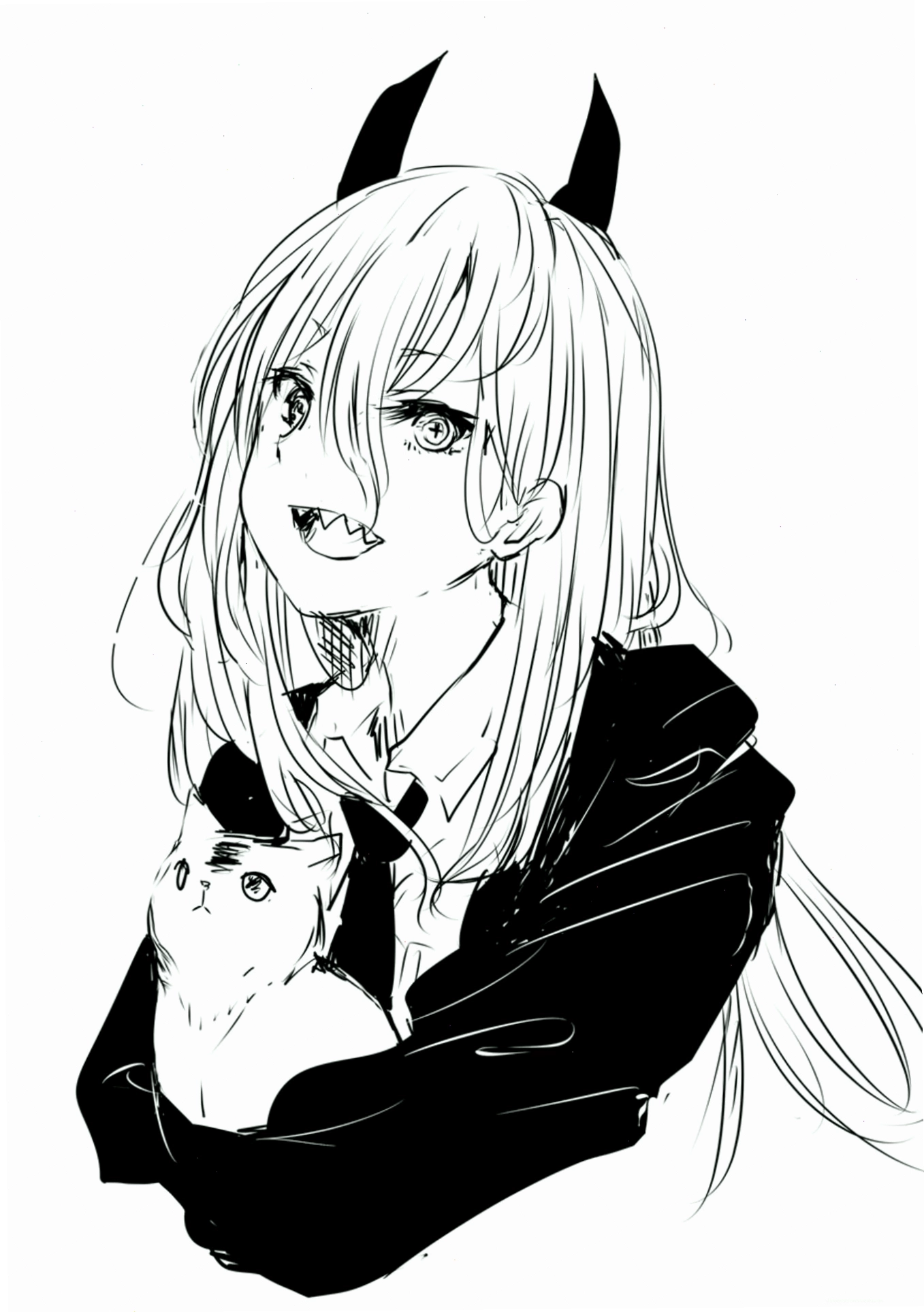 Bức ảnh anime nữ trắng đen buồn, một tác phẩm nghệ thuật manga