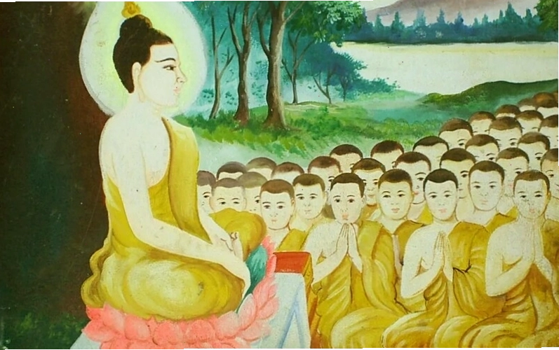 Các nhà sư đang hành lễ