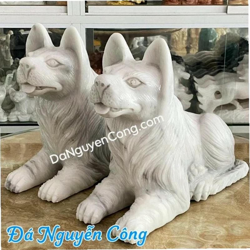 Chó đá phong thủy tự nhiên 30cm