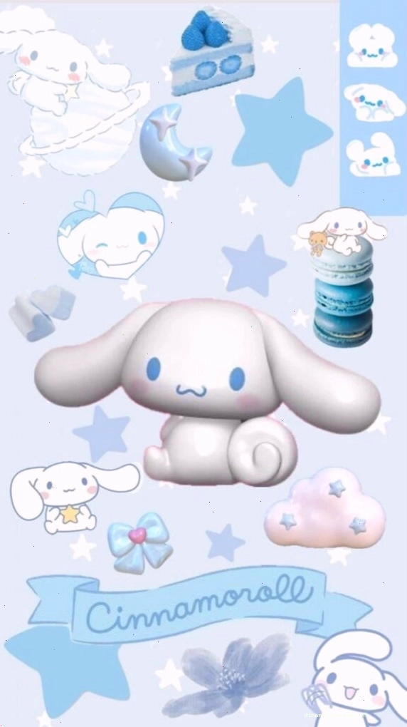 Cinnamoroll phong cách sticker màu xanh baby