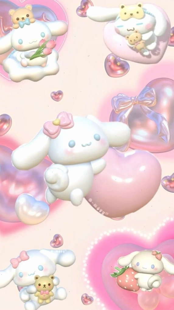 Cinnamoroll với bong bóng hồng ngọt ngào