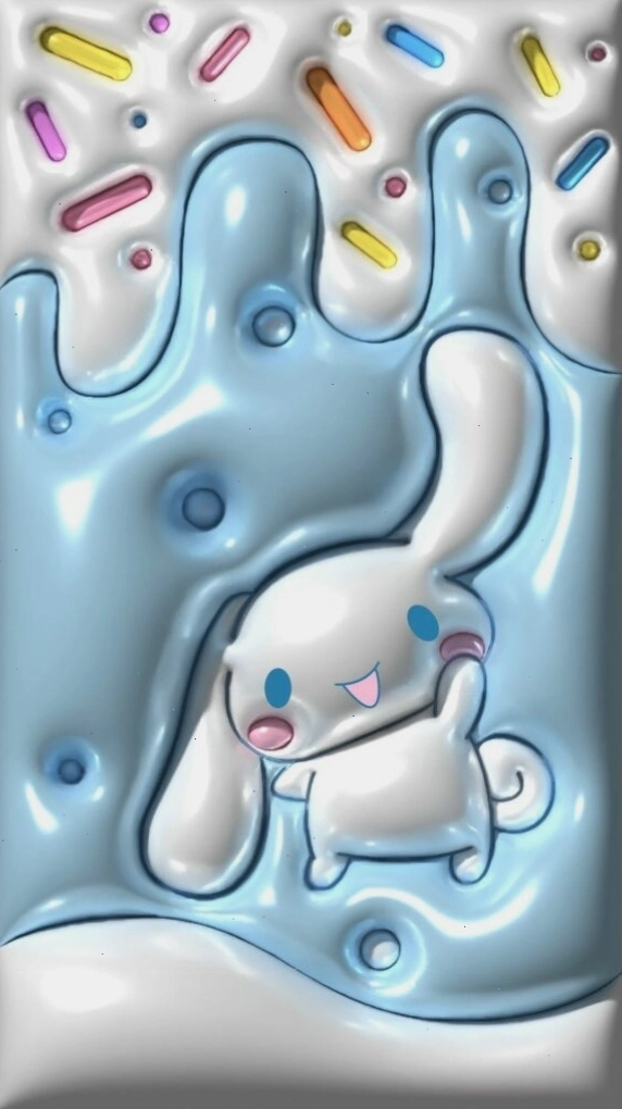 Cinnamoroll với hiệu ứng nước xanh bóng bẩy