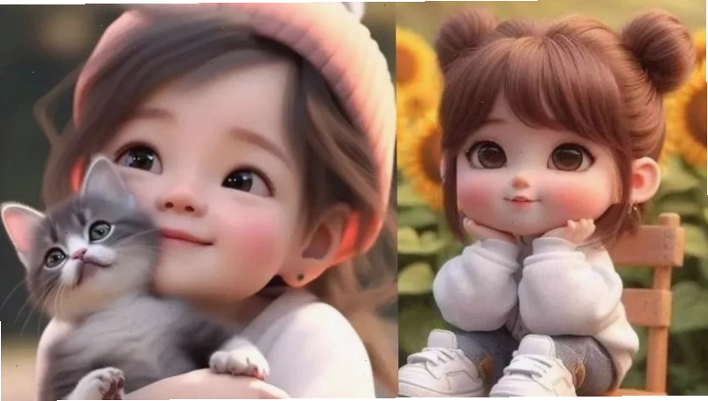 Cô gái đội mũ len ôm mèo đáng yêu