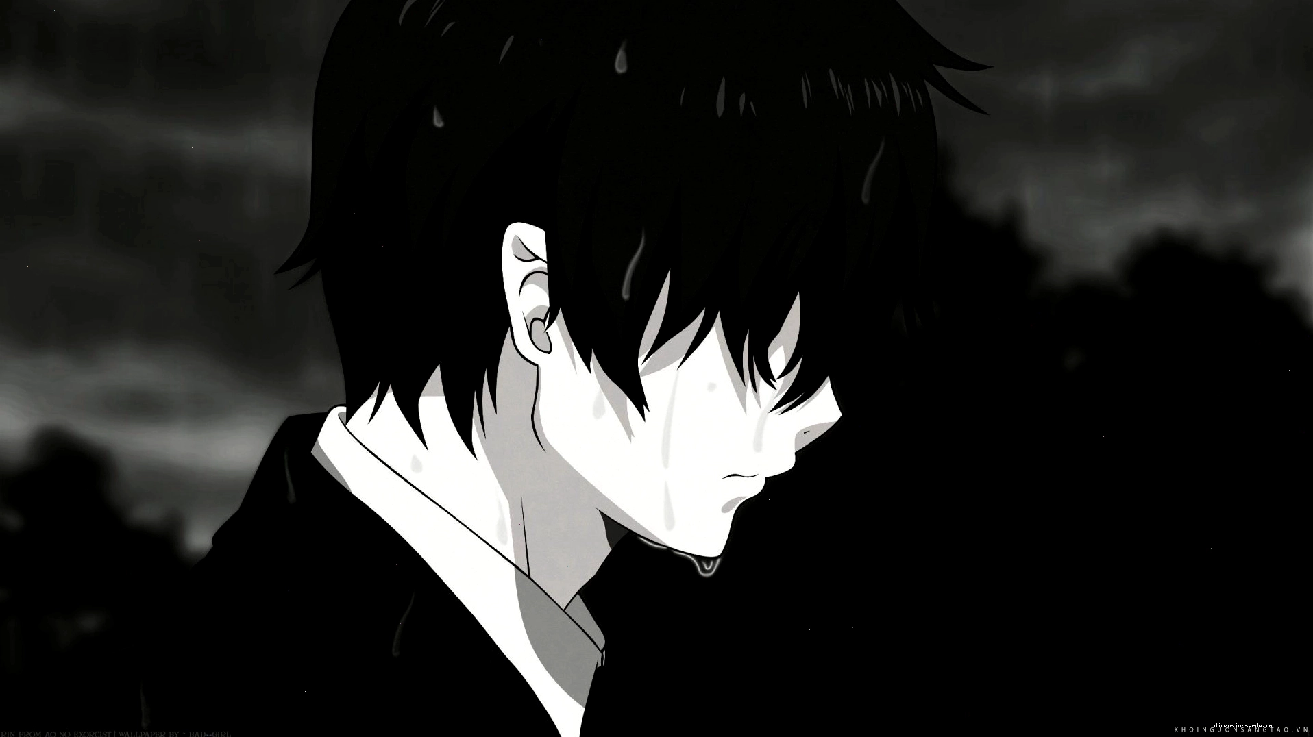 Hình ảnh anime trắng đen đẹp và tinh tế