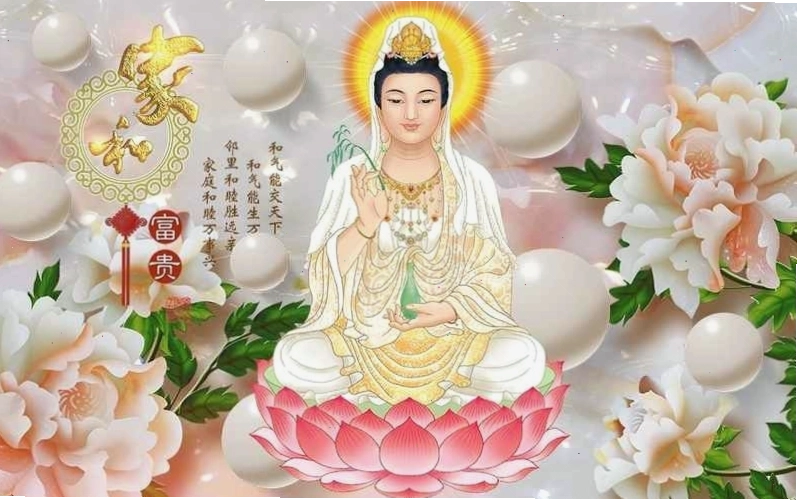 Hình ảnh Phật Bà Quan Âm Bồ Tát 3D lộng lẫy