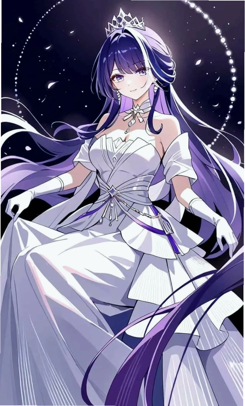 Hình nền anime tiên nữ với hiệu ứng phát sáng lung linh