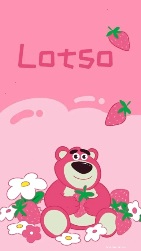 Hình nền gấu dâu Lotso giữa vườn hoa dịu dàng
