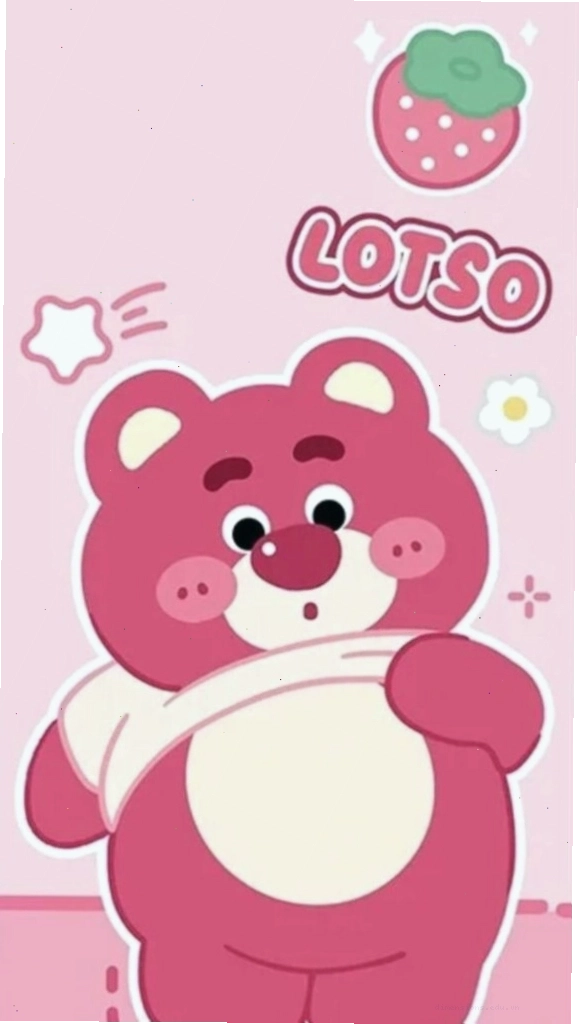 Hình nền gấu dâu Lotso hoạt hình phong cách kawaii