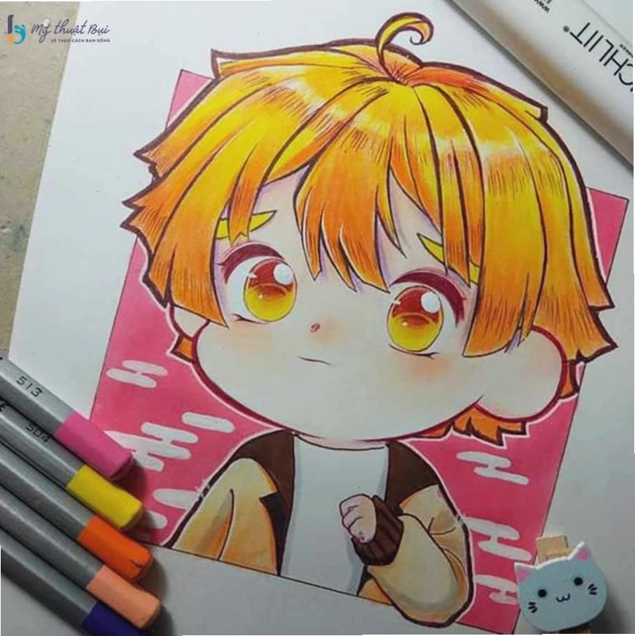 Hình vẽ anime nữ theo phong cách chibi dễ thương