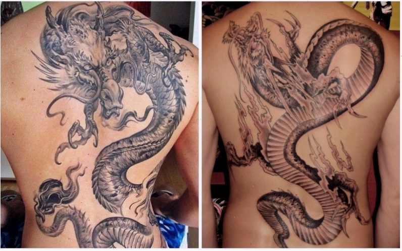 Hình xăm rồng đen cho người mệnh Thủy