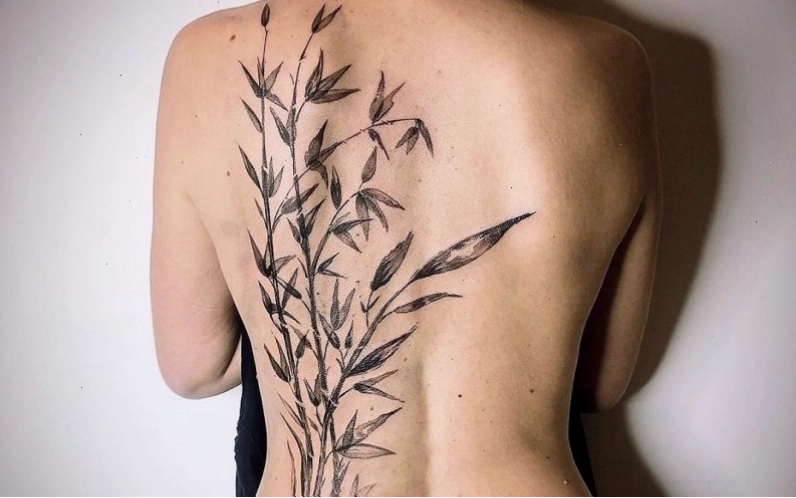 Hình xăm tre trúc biểu tượng của sự dẻo dai và may mắn