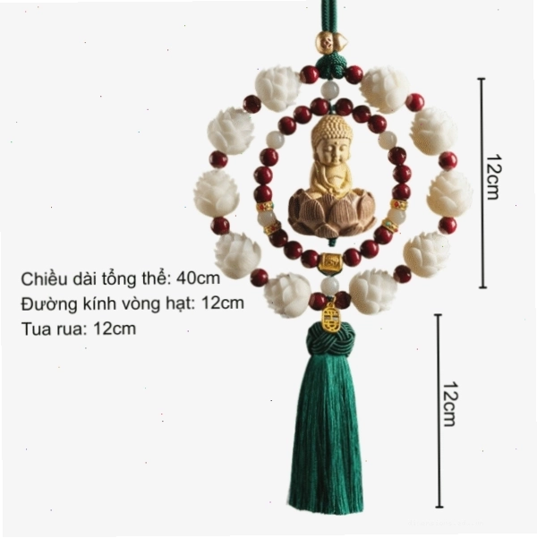 Khánh treo xe Phật Thích Ca thiền tọa Liên hoa chu sa