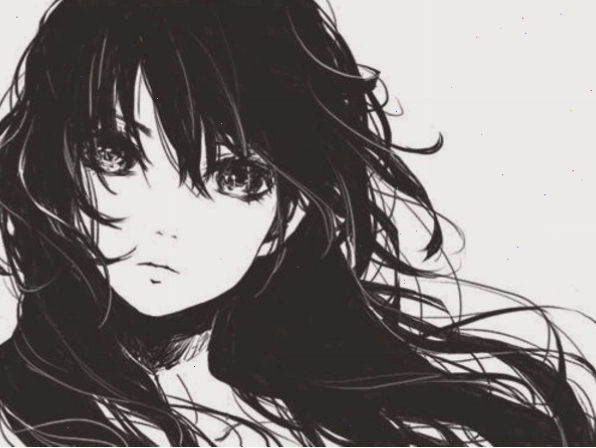 Khoảnh khắc buồn tênh trong ảnh anime nữ trắng đen đầy cảm xúc