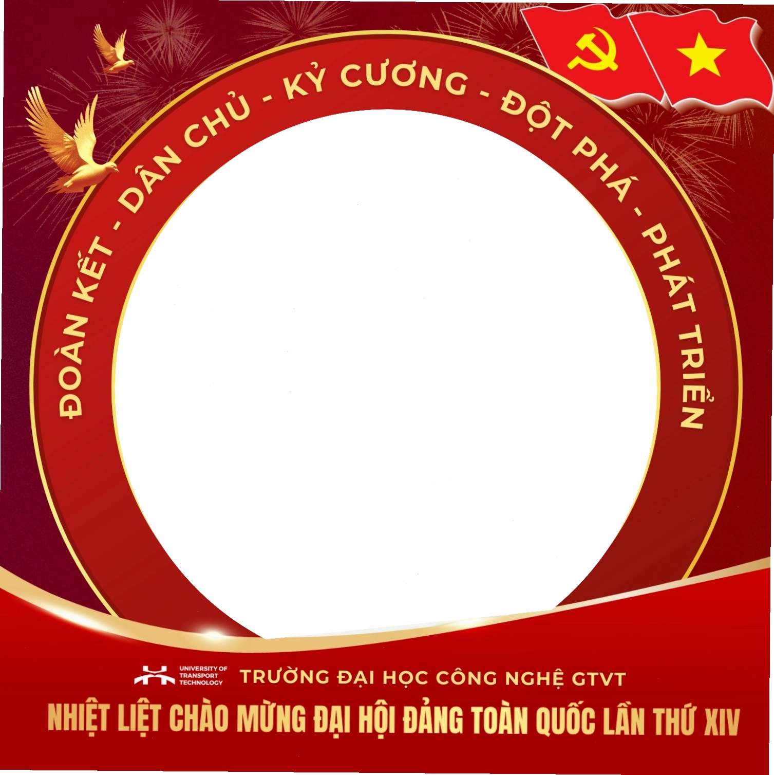 Khung avatar chào mừng của Đại học Công nghệ Giao thông vận tải