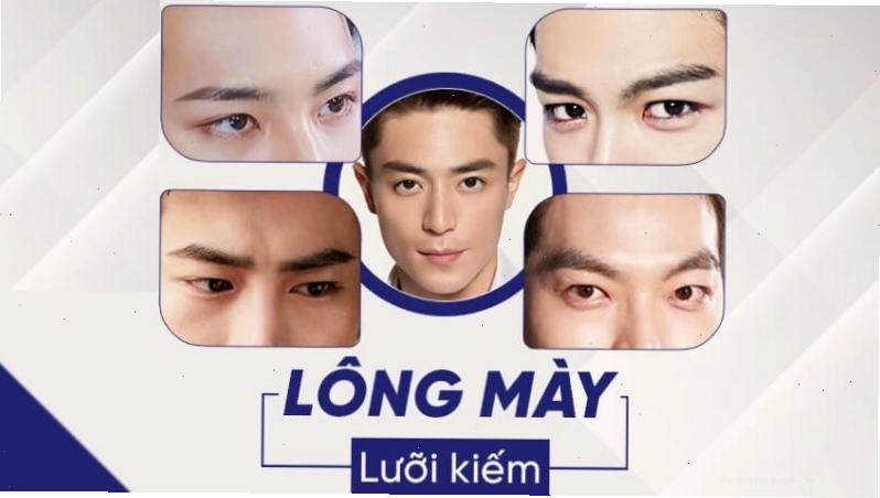 Lông mày kiếm (Kiếm mi) với dáng thẳng và đuôi sắc nhọn