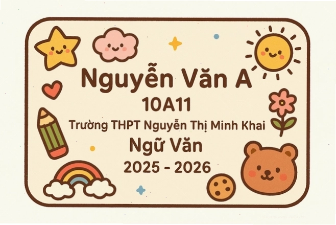 Mẫu avatar lớp với tên và slogan