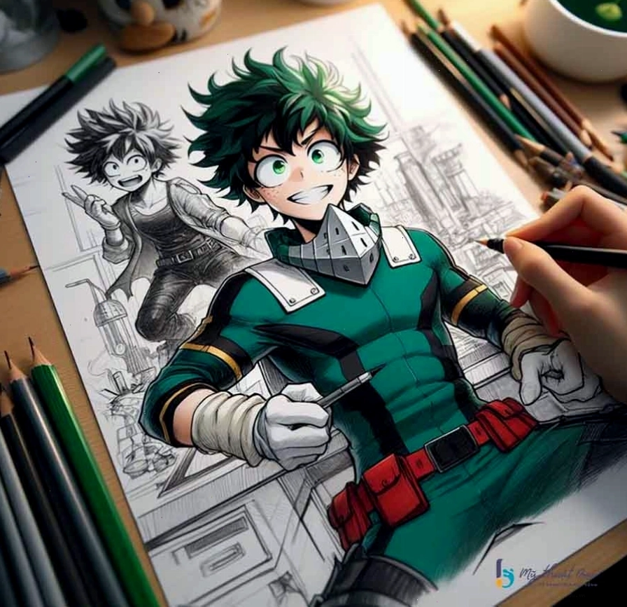Mẫu vẽ anime ngầu với trang phục hầm hố và ánh mắt sắc lạnh