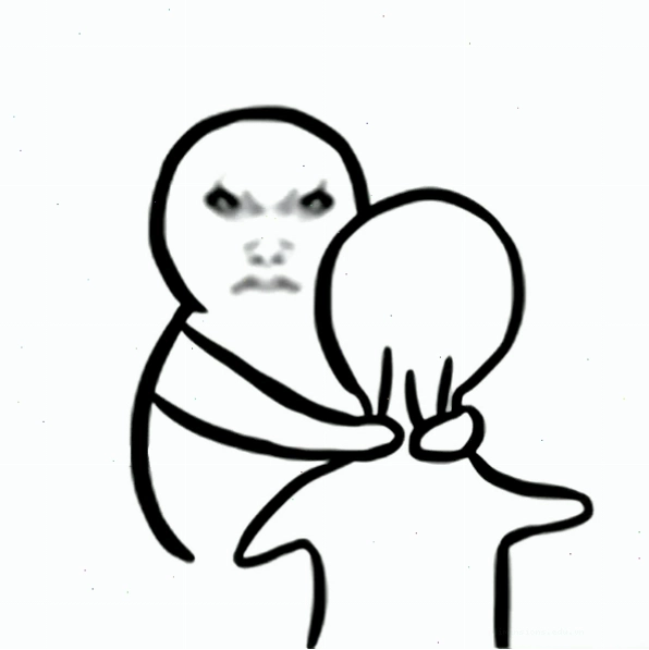 Meme bóp cổ lè lưỡi thể hiện sự tức giận hài hước